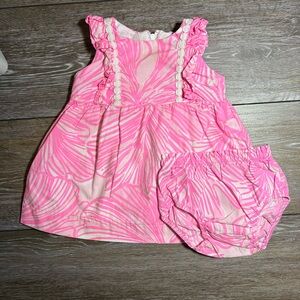 Lilly Pulitzer Annabelle Pink and White Dress with bloomers
